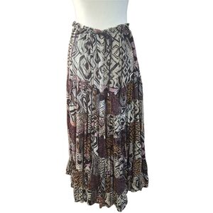 Elegant Women's Maxi Skirt with Multicolor Patterns
